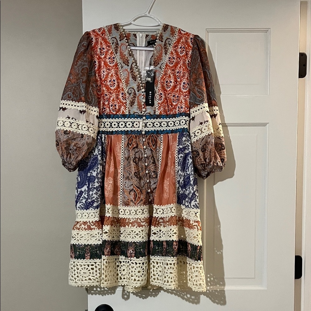 Beulah Multicolor Patchwork Mini Dress